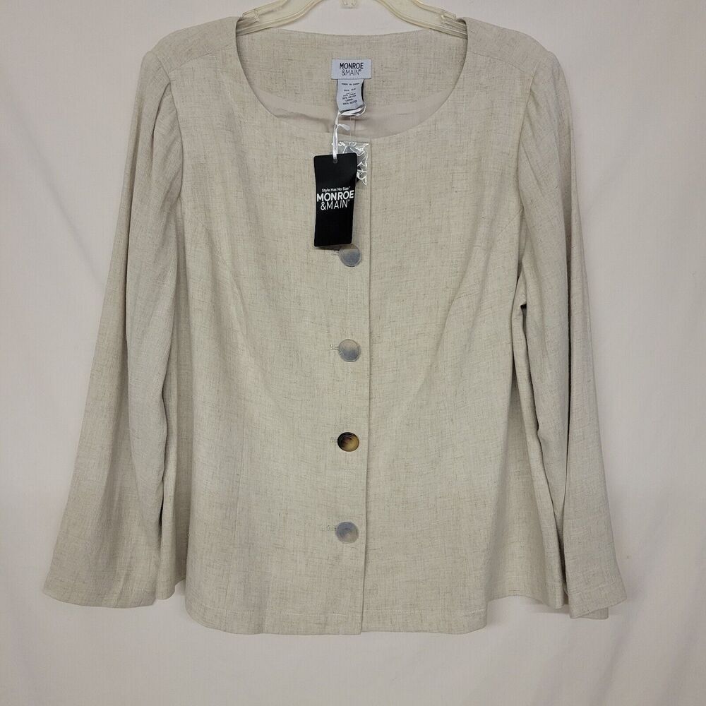 Monroe & Main Size 16W Oatmeal Anyone For Brunch  (Jacket Only) Linen Blend